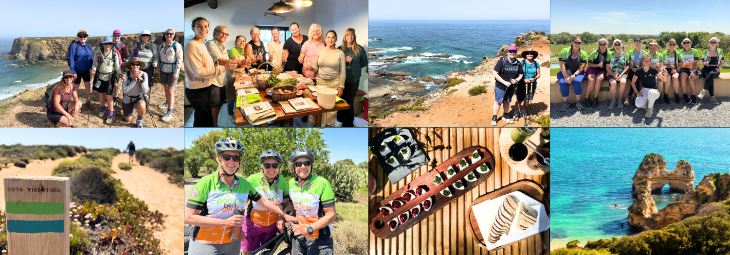 A collage of the recent Portugal’s Alentejo and Algarve trip organized by AdventurUs.