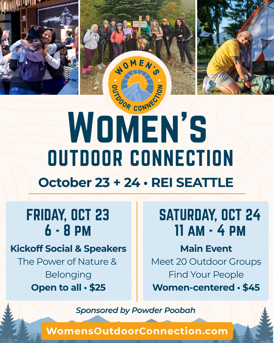flyer for women's outdoor connection event