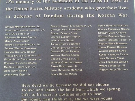 Class of 1950 Memorial in Korea