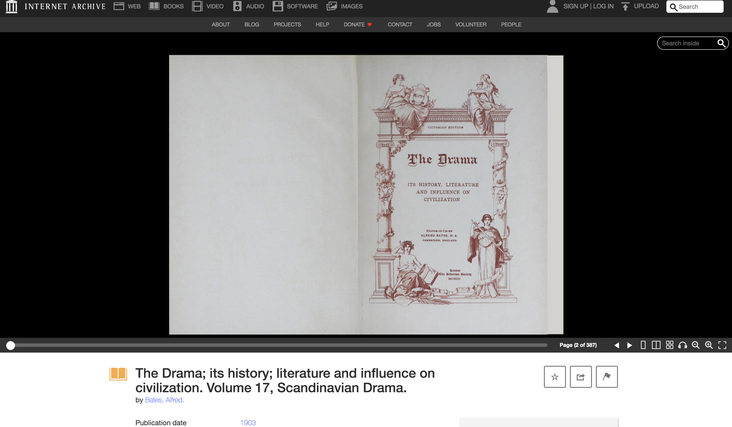   Two-page view of the    e-book in the Internet Archive   .  