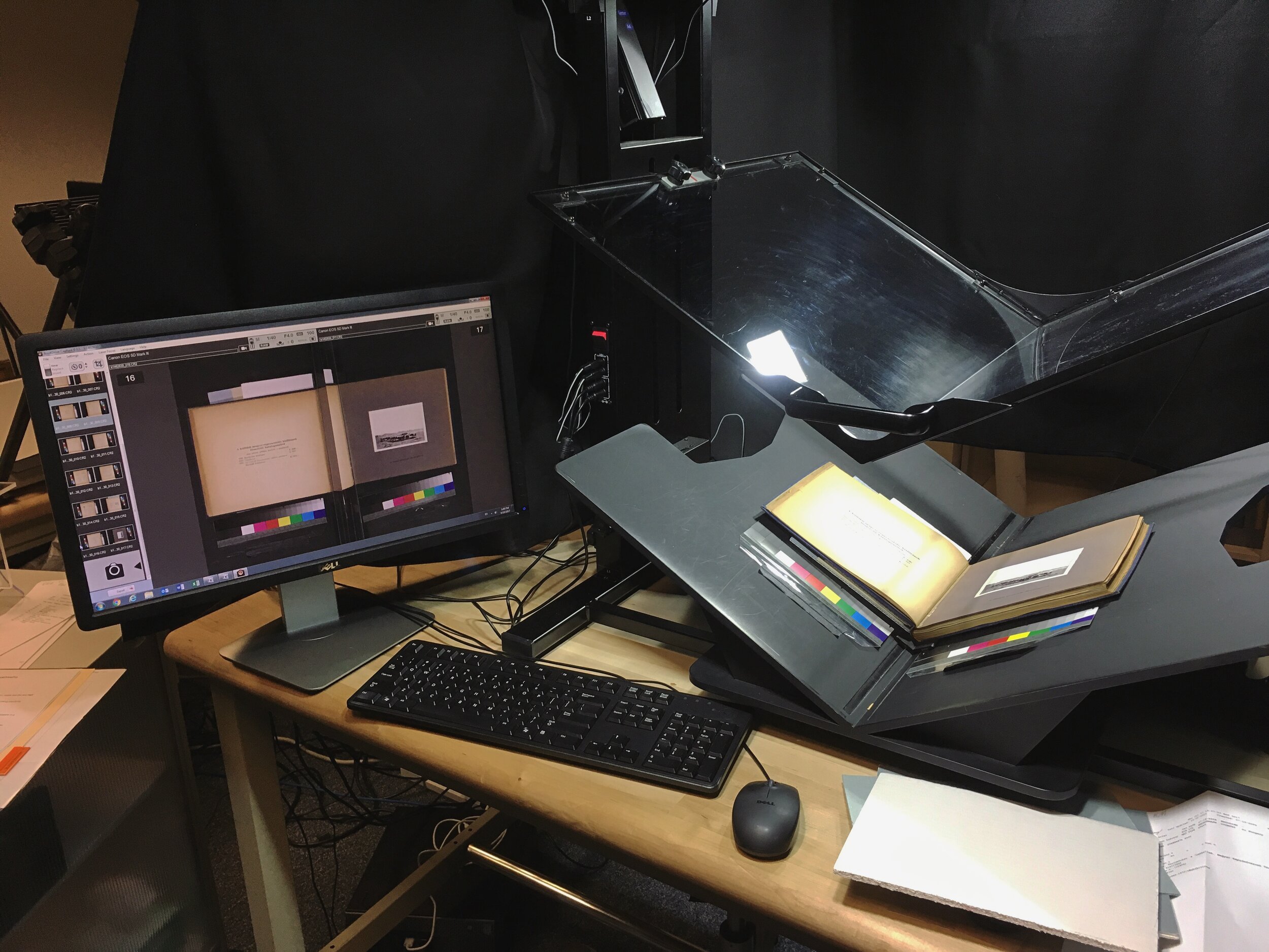   Digitization training using the Atiz Book Drive Pro at Thomas J. Watson Library.  