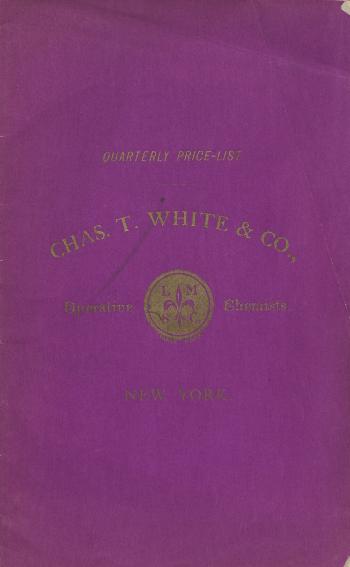     Quarterly price-list : Chas. T. White &amp; Co.       (New York: Chas. T. White, 1871).  