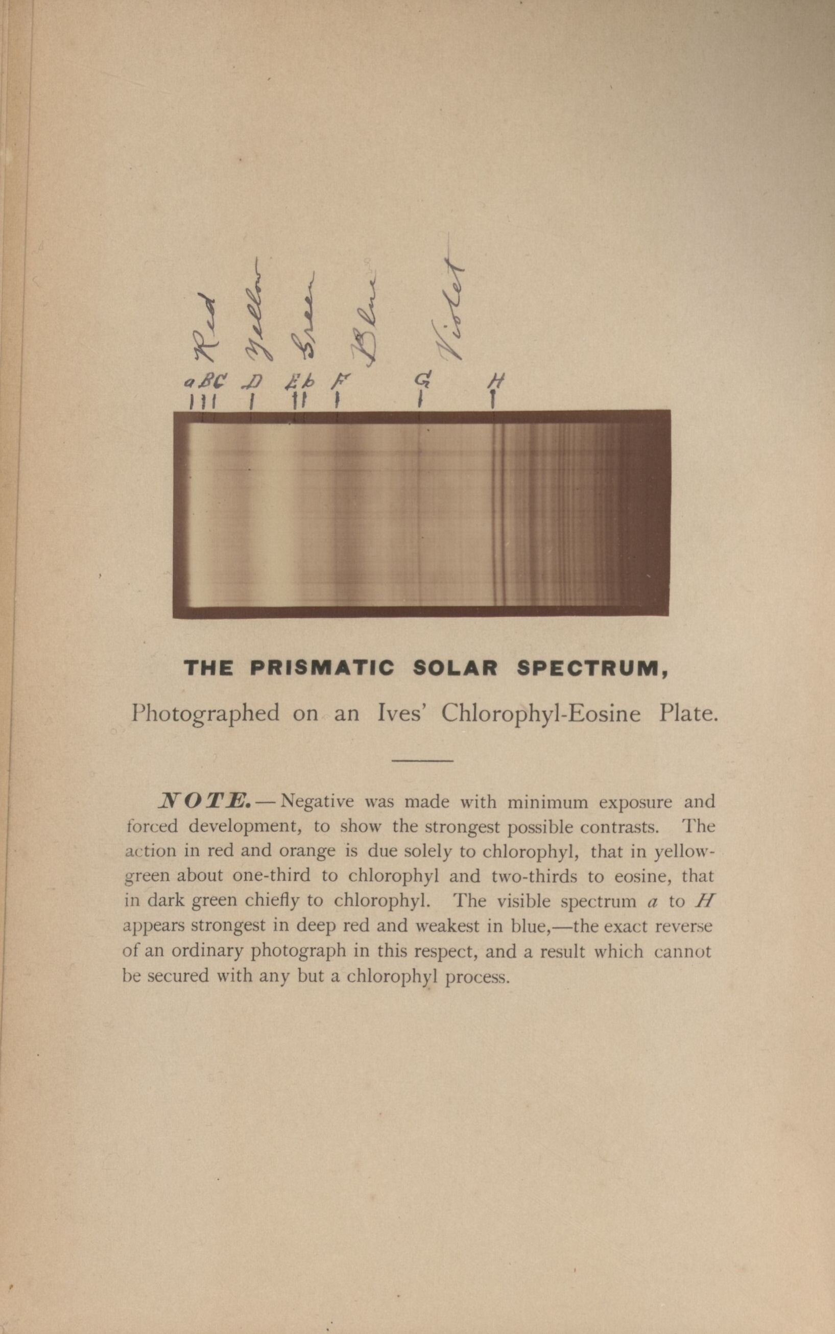   "The Prismatic Solar Spectrum" from Frederic E. Ives,&nbsp;    Isochromatic Photography with Chlorophyl    &nbsp; (Philadelphia: Ives, Frederic Eugene, 1886).  