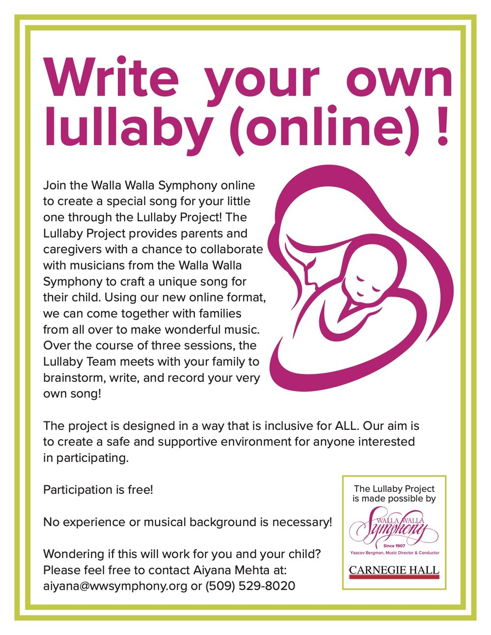 Lullaby Project — Walla Walla Symphony
