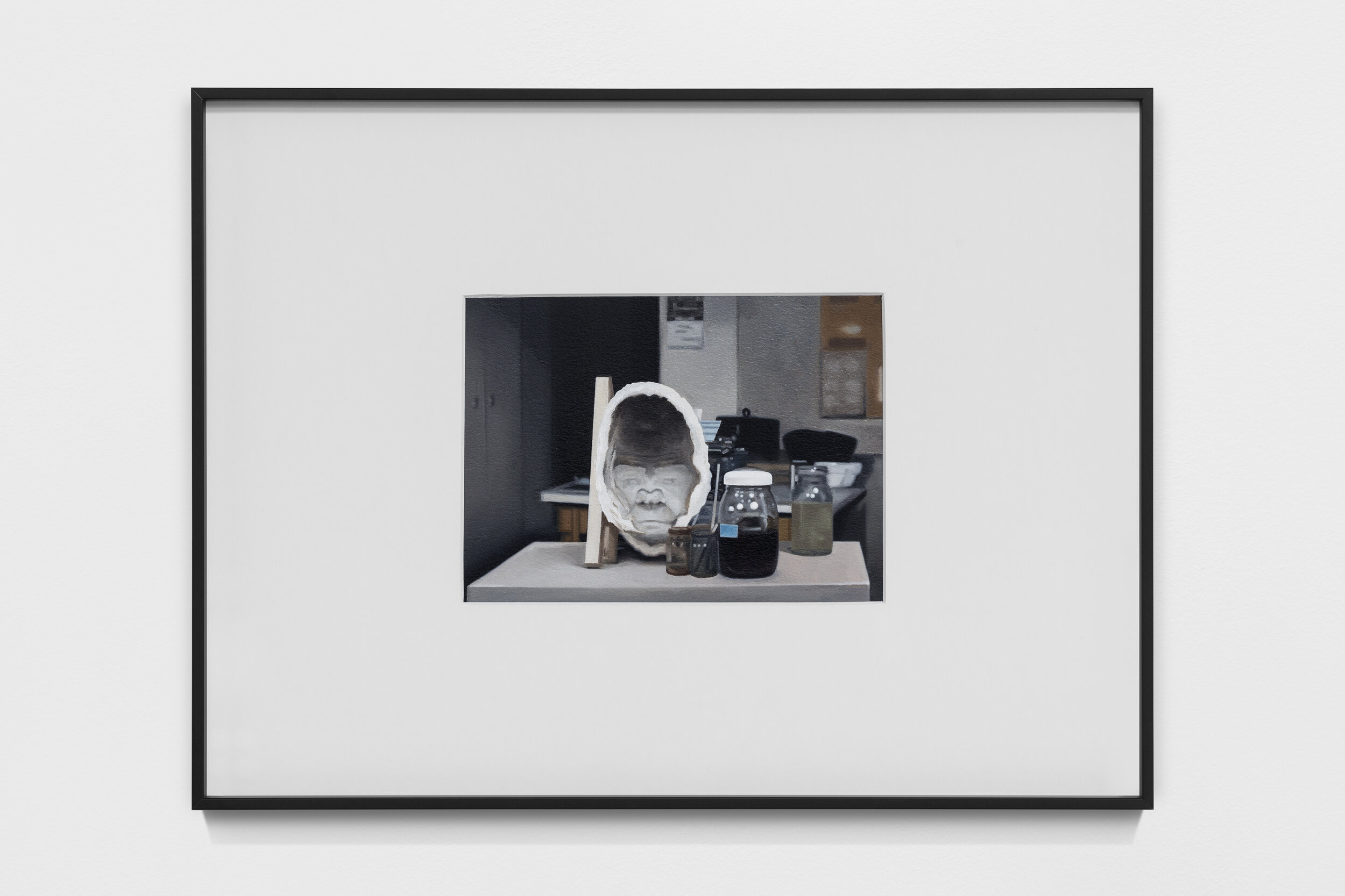    Death Mask   , oil on paper, 14x22,5cm (30x42cm framed)    2019  