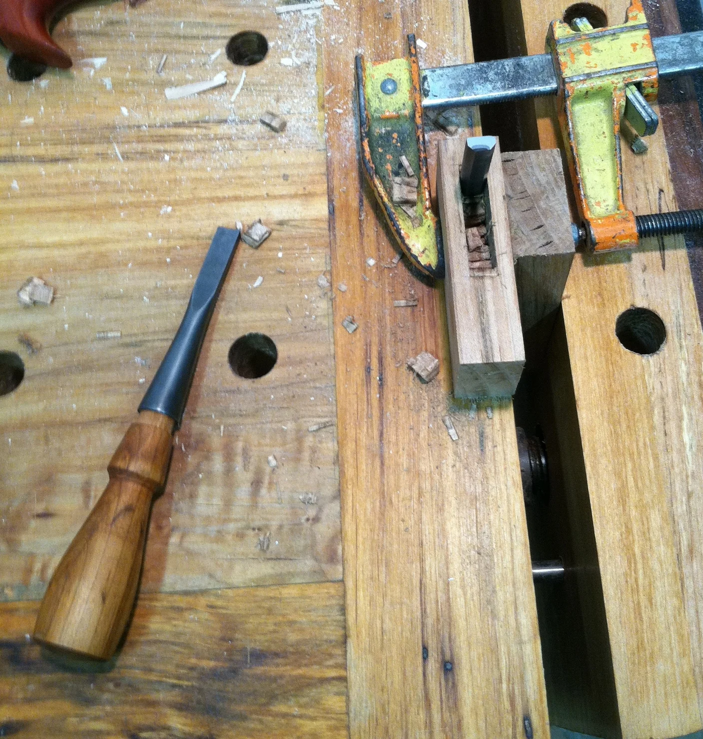 Note the powderpost holes in my benchtop... another post on that coming soon.