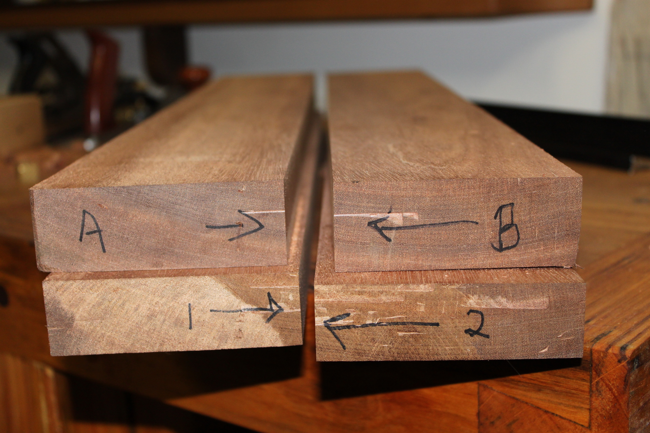 One can never be too careful- I wanted to make sure these boards went back together the same way I cut them apart- and I triple dog dare you to try to find the seams now that they are back together. 