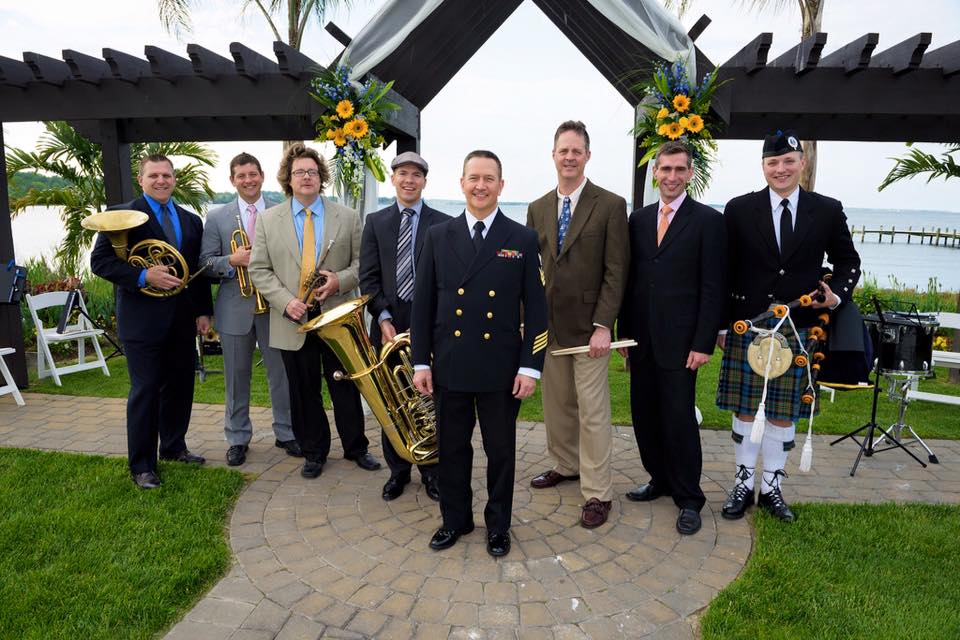 Friend and colleague, Steve Tomlinson (center), got married and had several members of the USNA Band, past and present, perform. Always great playing with these fine musicians.