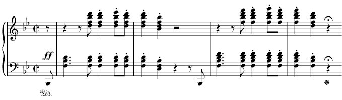  The opening bars of Beethoven's  Hammerklavier  (Op. 106). 