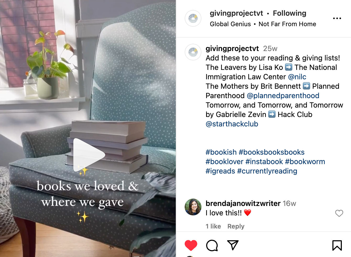 Books & Giving Instagram Reels (Copy)