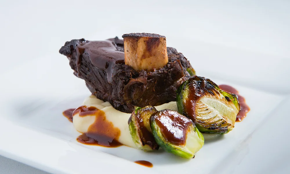 Braised Five-Spice Short Rib, Parsnip, Brussels Sprouts