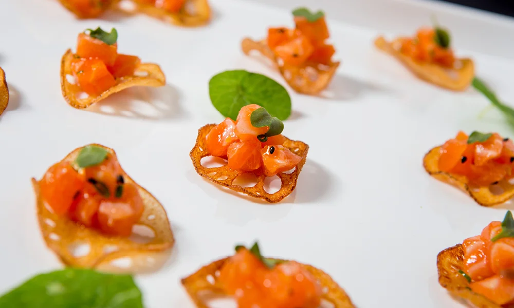 Salmon Tartare, Lotus Root Chip