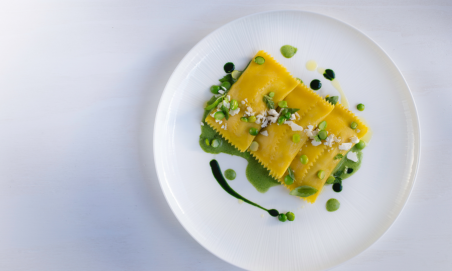 Ravioli, Fresh Ricotta, Mint Purée