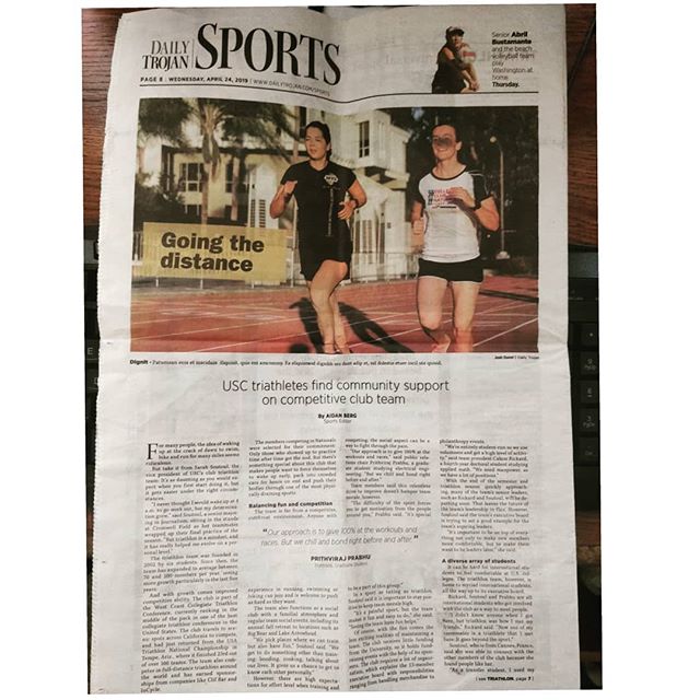 We featured in USC's print media, The Daily Trojan!! Needless to say, this article is a result of all the hard work and perseverance that everyone on @sctriathlon has put in. We would also like to thank @usatriathlon and @usatfoundation for helping us reach our goals! The two grants that we acquired really helped with team logistics, and is now helping @sctriathlon grow bigger!
#triathlon #usat #usatf #thedailytrojan #sports
