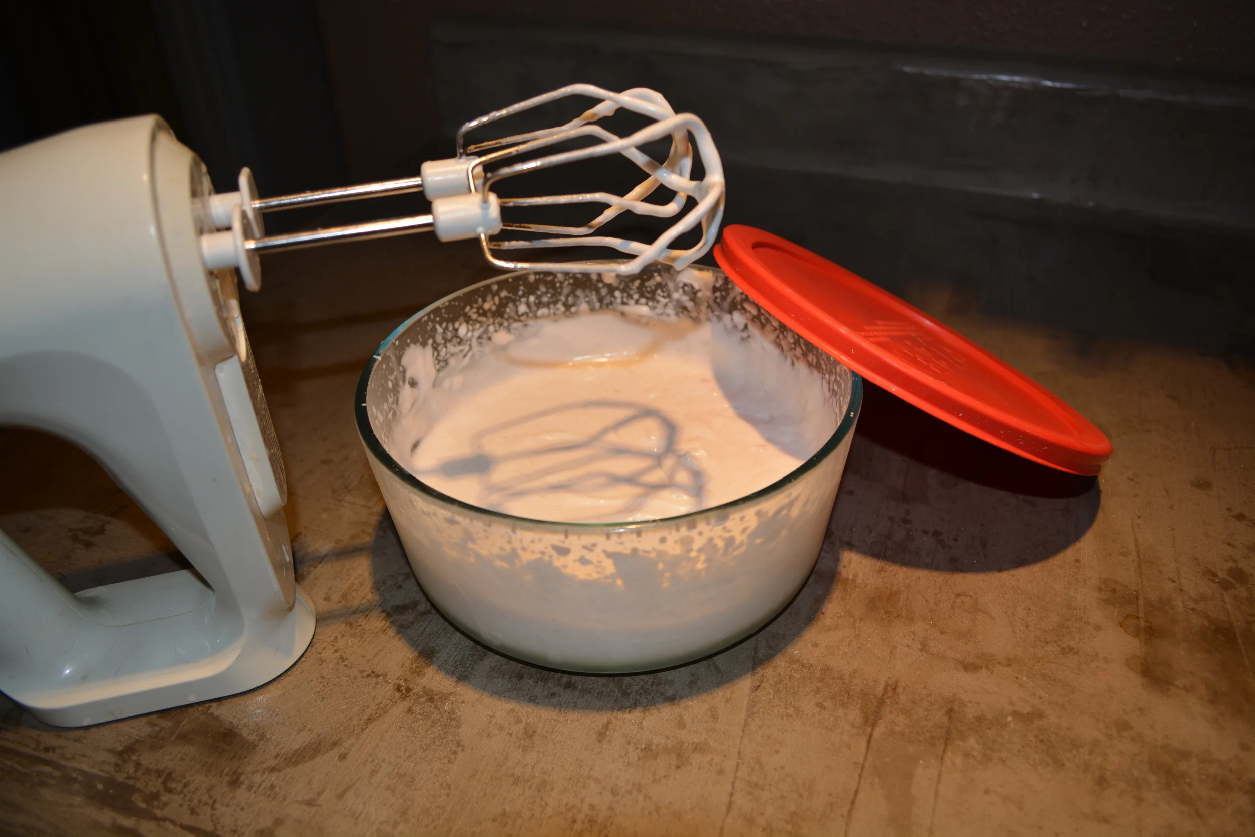 I actually whipped mine directly in a glass storage.