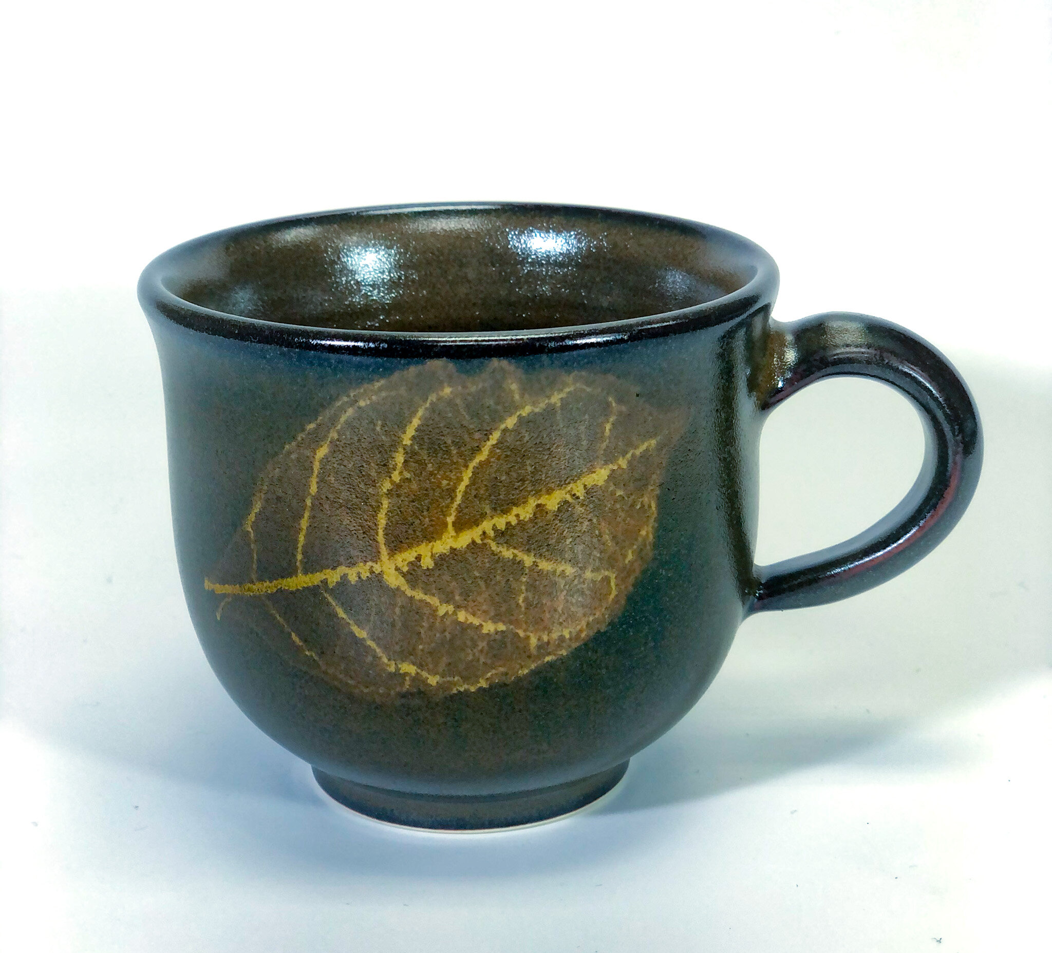 垂直立面 - 木葉天目咖啡杯 (波羅蜜葉)