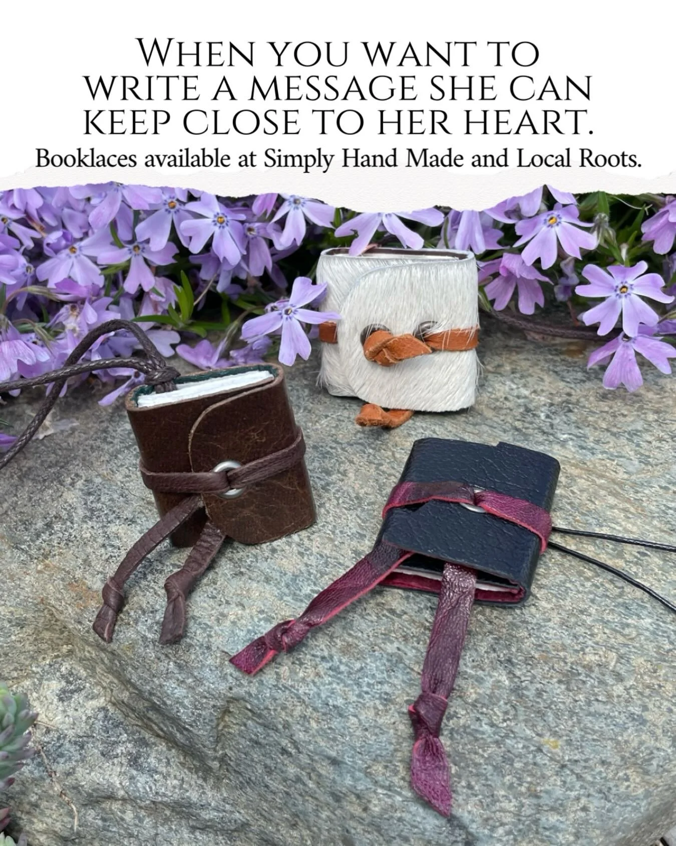 Looking for a Mother&rsquo;s Day gift? You can open each of these book necklaces and write inside them, to share a special note and make mom&rsquo;s day all the more meaningful! Find them in a variety of styles at Simply Hand Made in Fredericksburg o