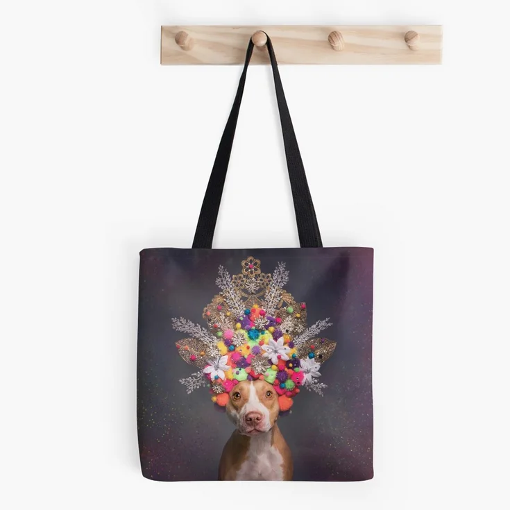 TOTE BAGS. Many different designs and 3 sizes available. Selected design printed on both sides. 1 inch wide super strong cotton shoulder strap (14 inch length). Soft yet hard wearing 100% spun Polyester Poplin fabric. Dry or Spot Clean Only. Ships worldwide via RedBubble.