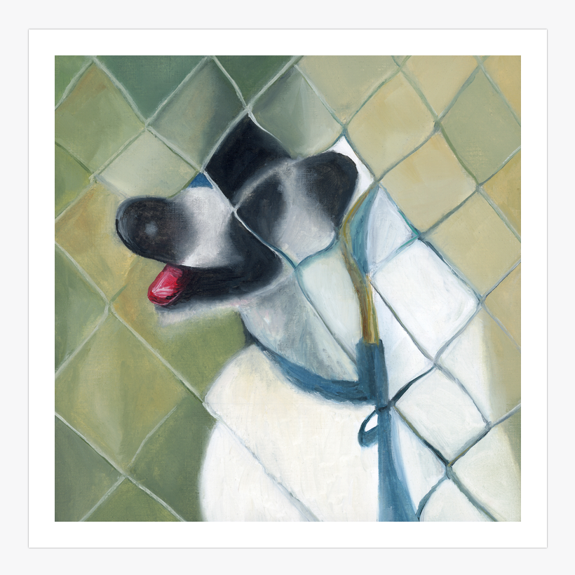 Print, AI shelter dog paintings