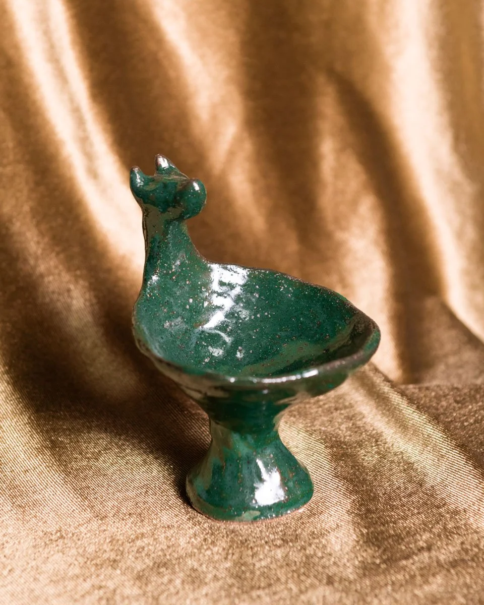 Footed Bowl, Small, Green