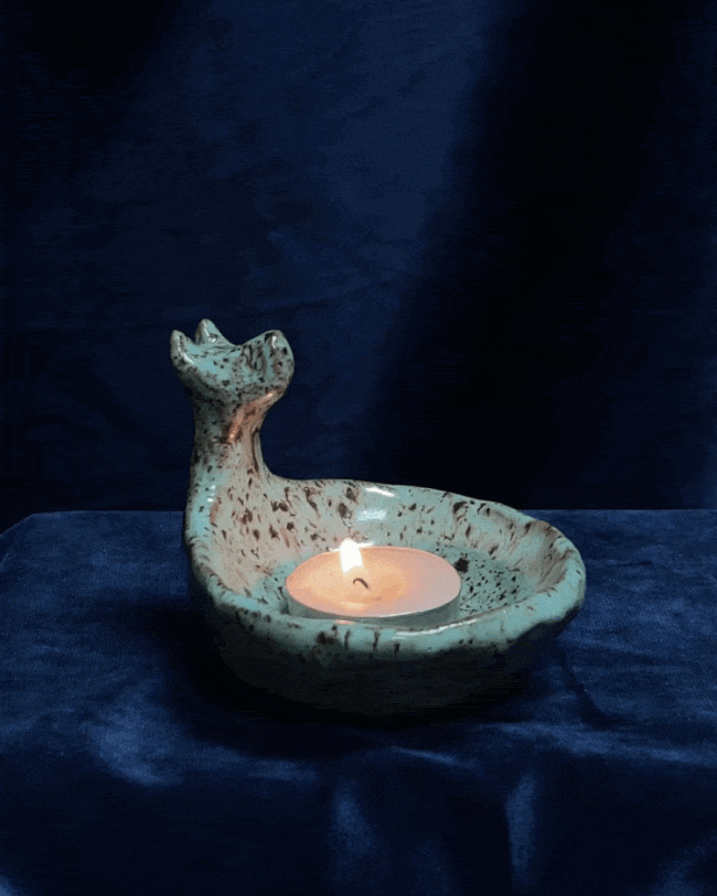 Mini Fire Pit (speckled aqua)