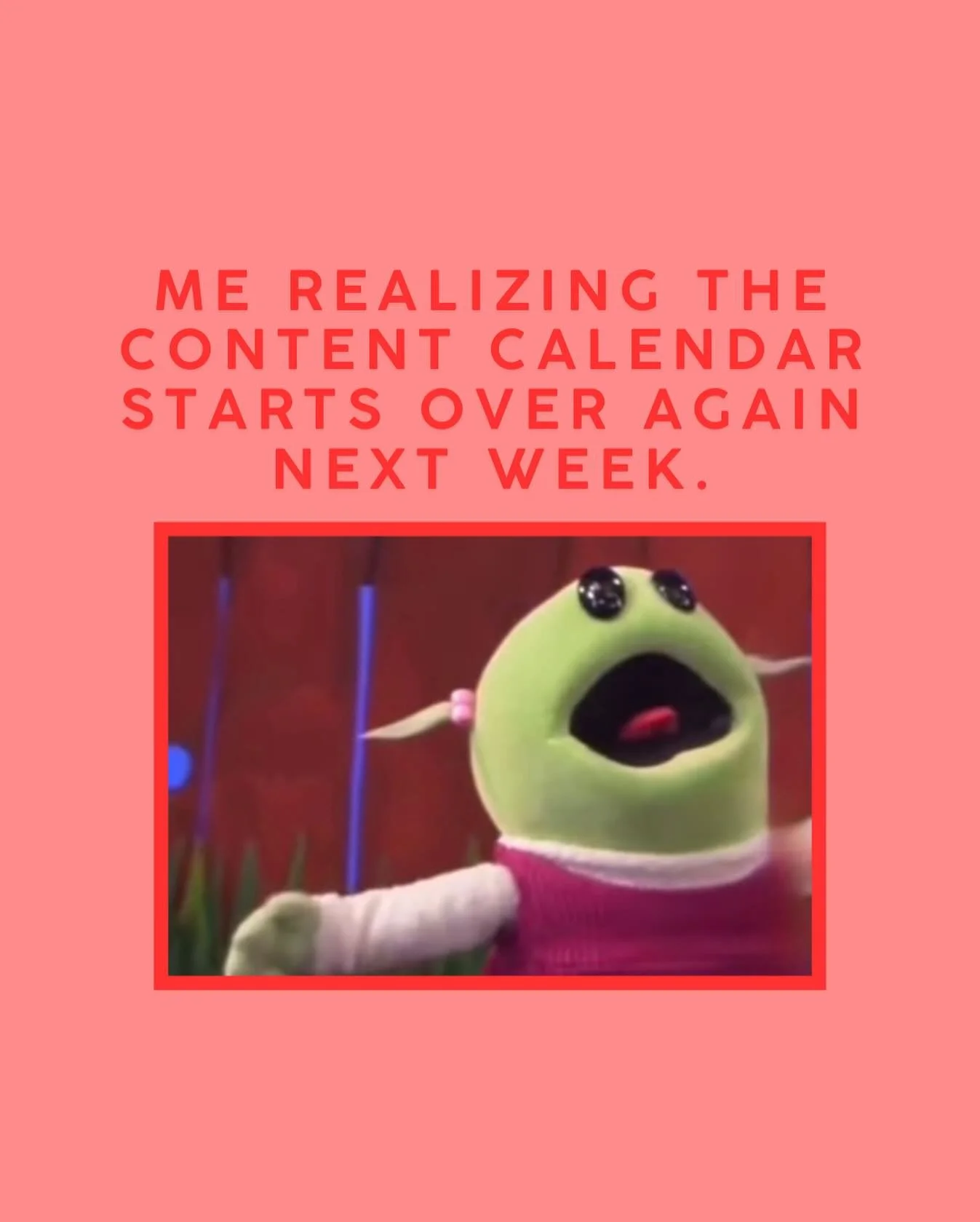 Another week, another 47 content slots to fill 🙂

✨ creativity, don&rsquo;t fail me now ✨