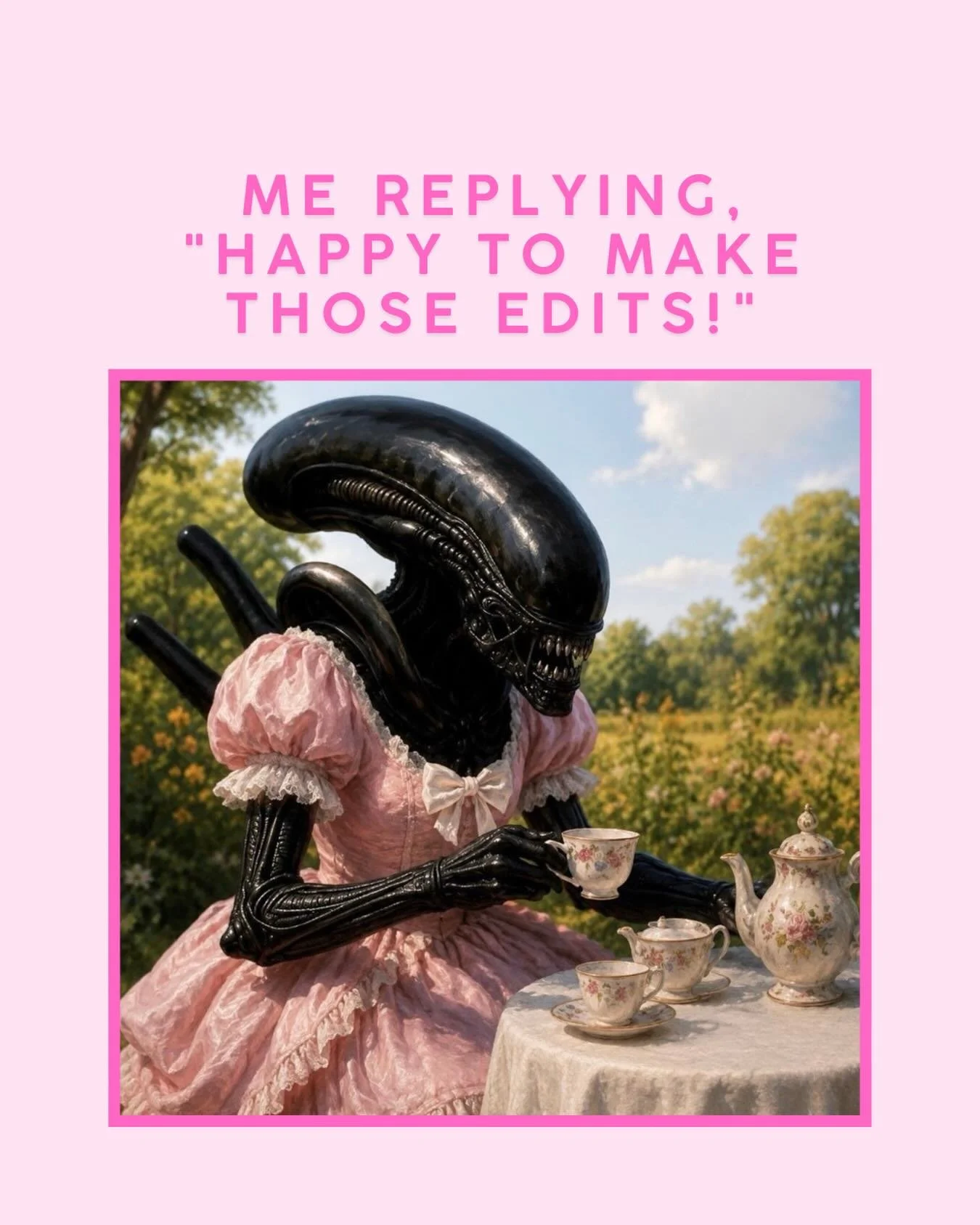 &ldquo;Happy to make those edits!&rdquo;

Sent from my iPhone while staring into the void. 💕☕👾