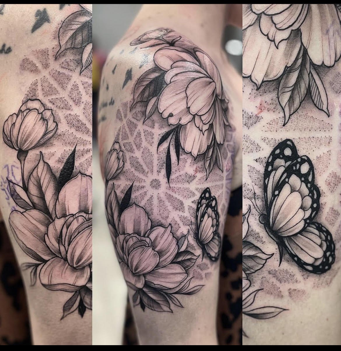 Tattoo uploaded by Elva Stefanie  Fine line peonies flowers blackwerk  stippling  Tattoodo