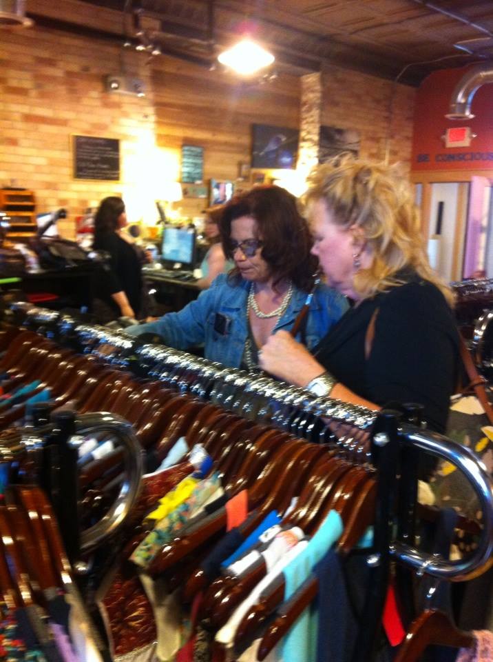 "live action" helping a friend shop 