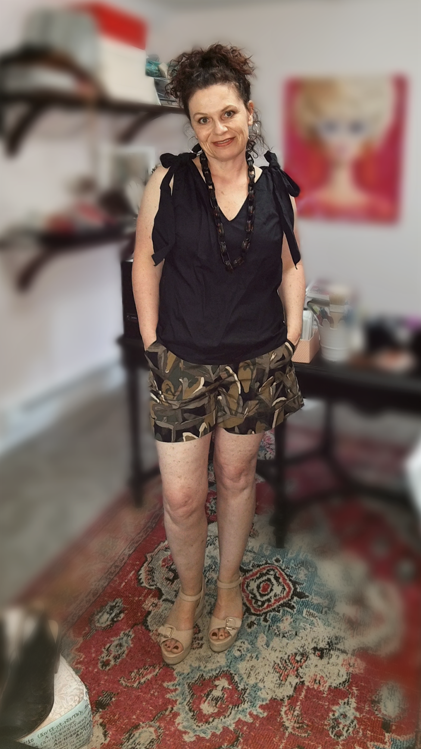 Shorts multiple ways with sleeveless top.png yourclosetyourstyle.com