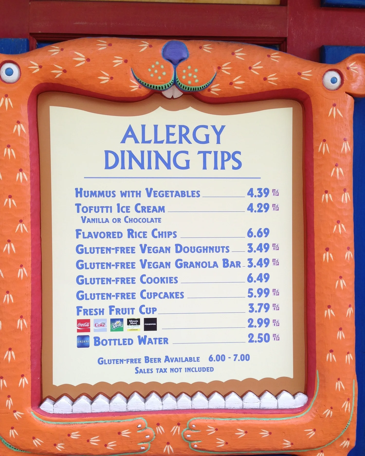 Healthy snack options at Animal Kingdom