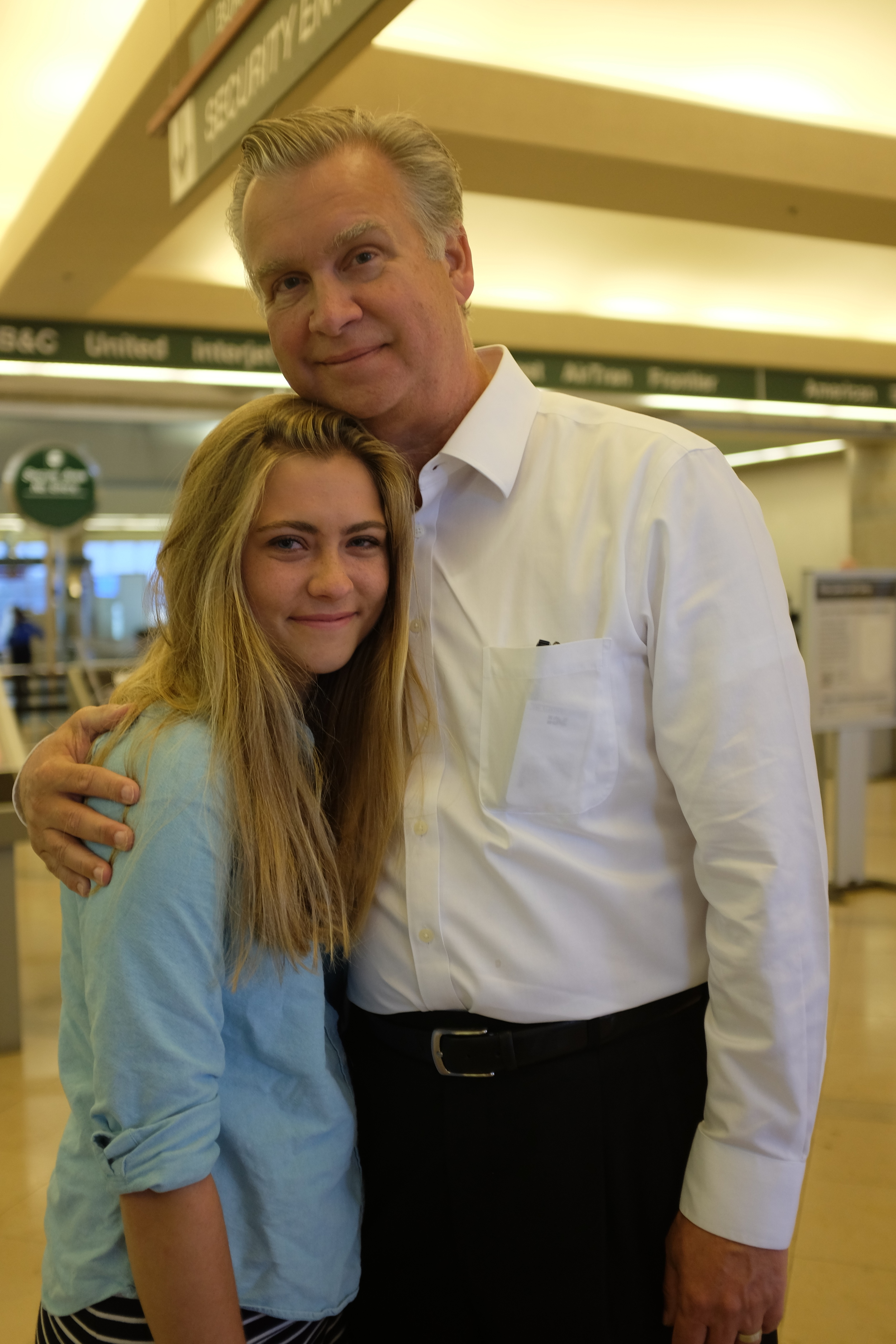 Goodbyes at the airport.