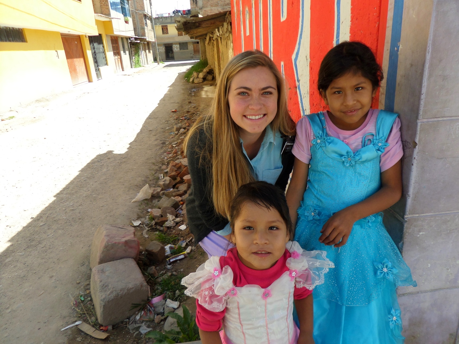 Ready for church with Olenca and Maria!