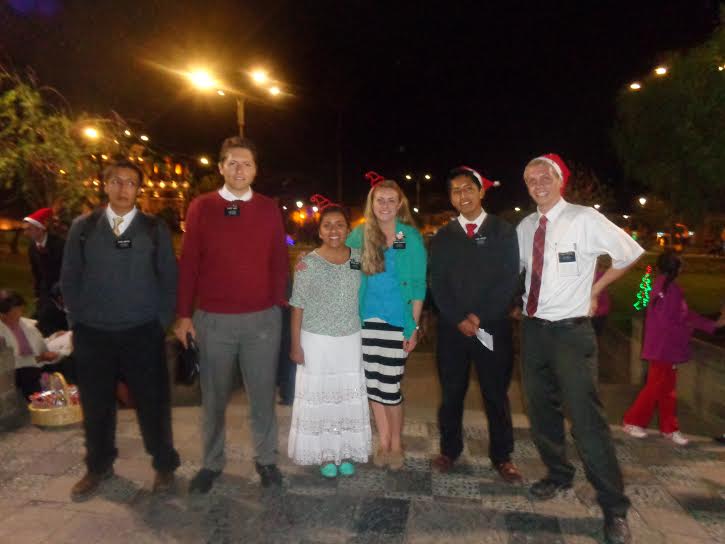 Christmas singing in the plaza with the Airport Ward!