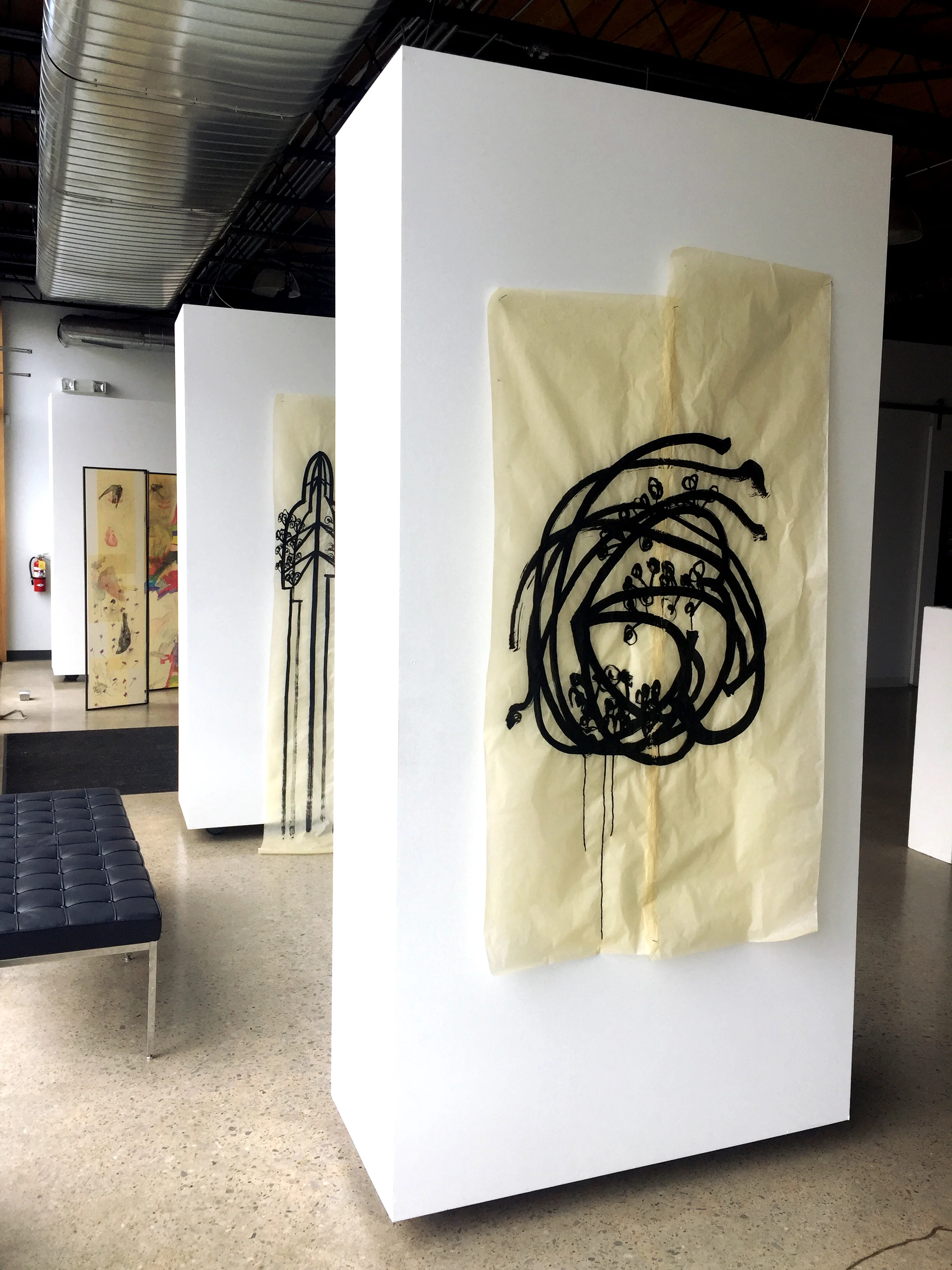 Katherine Rutecki, Fortress Drawing no. 3, sumi ink on paper, 86x162 cm, 2018