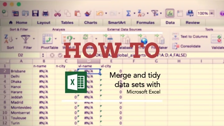 How to merge and tidy data with Excel