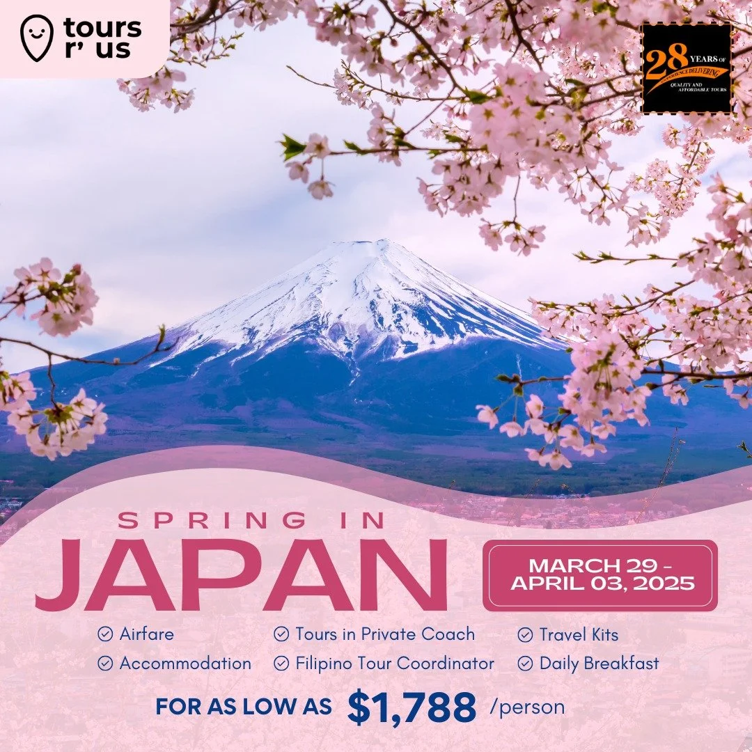 🌸SPRING IN JAPAN 2025🌸

Explore the main highlights of Tokyo and Hakone in this 6-day trip while taking in the wonderful sceneries brought by the most highly anticipated cherry blossom season! 🌸✨ 

Download our Flyer here: https://bit.ly/4hAfcQe


