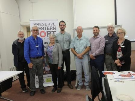 L to R shows Cr Geoff Ellis, Cr Michael Whelan, Anne Davey, Jonathan Spear, Leigh Phillips, Andrew Varga, Jeff Nottle & Cr Clare LeServe.