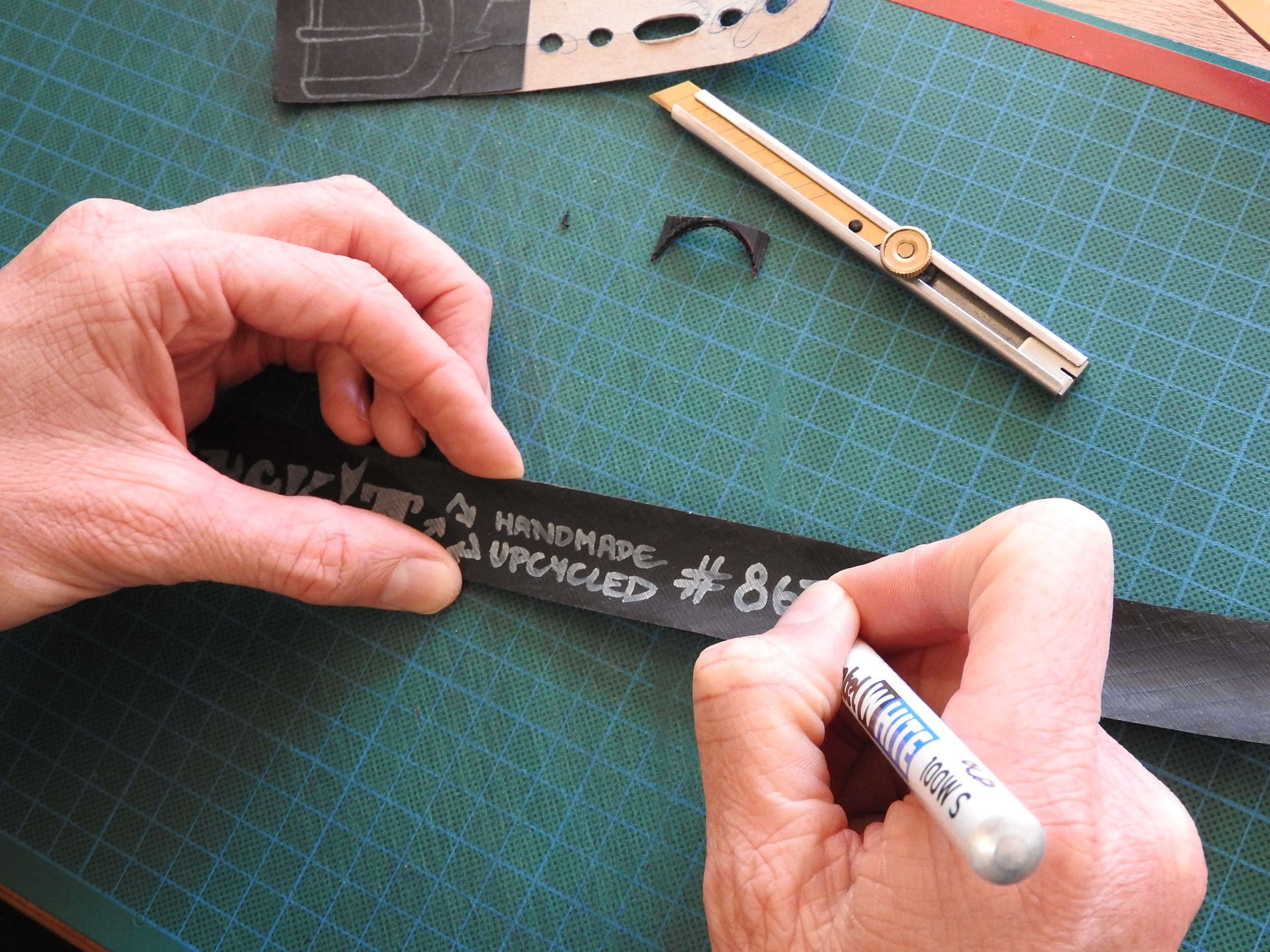 Every belt is labelled and numbered by hand.