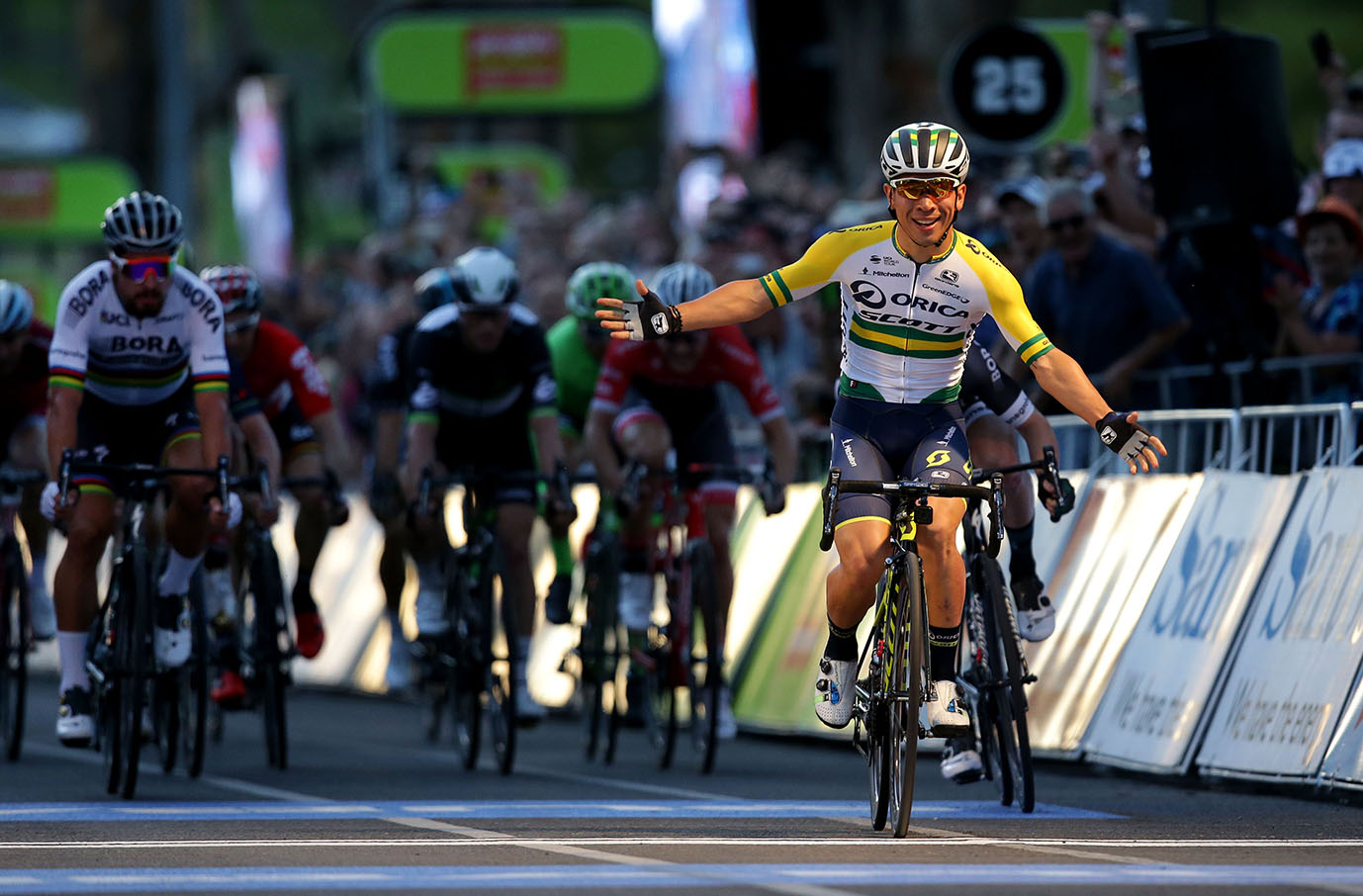 ORICA-SCOTT rider and Australian Champion Caleb Ewan wins the People’s Choice Classic