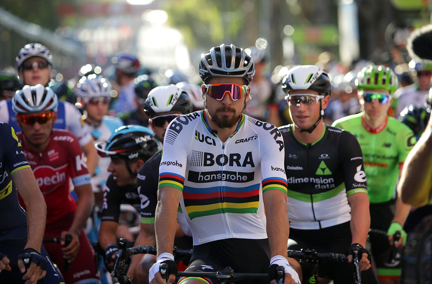 World Champion Peter Sagan (Bora-Hansgrohe) on the start line