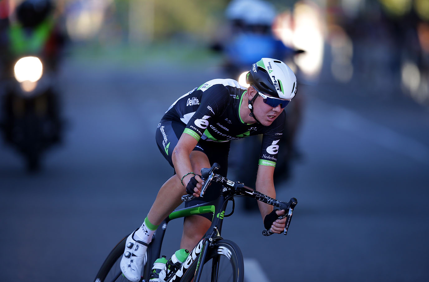 Australian rider Ben O'Connor (Team Dimension Data) was on his own in front for most of the race