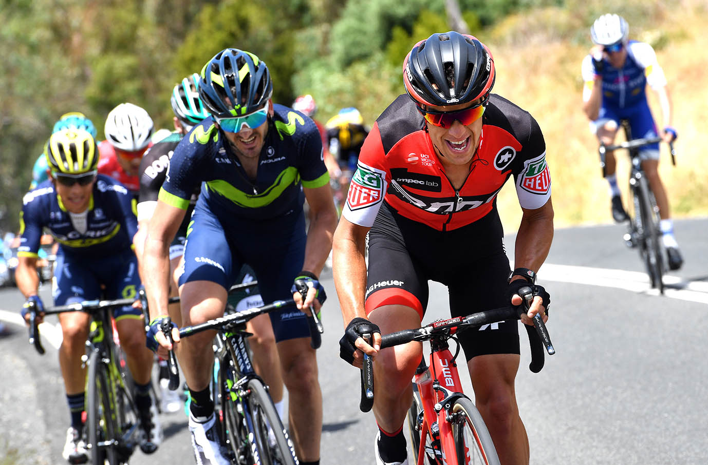 Richie Porte BMC wins the Staging Connections Stage 2 -Santos Tour Down Under and takes the leaders Ochre jersey