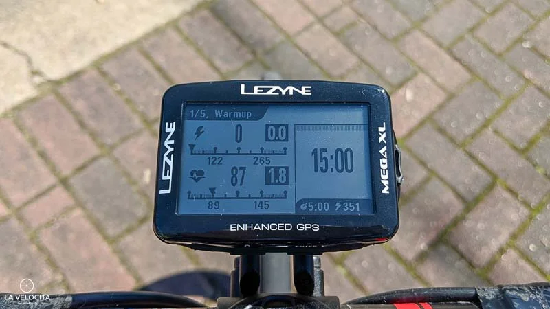 Here's what the workout page looks like on the Mega XL