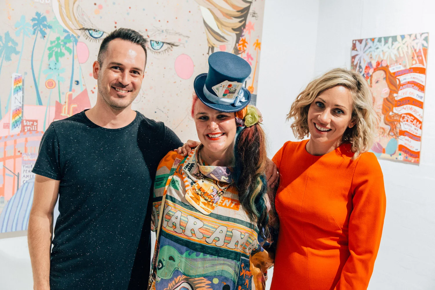 V∆ND∆L Creative Director Emile Rademeyer (L), Sarah Beetson, and Art Pharmacy Founder & Director Emilya Colliver (R)