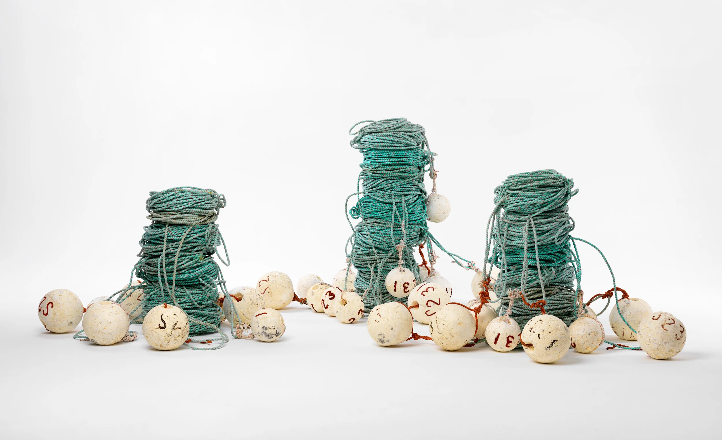 Ode to the fisherman 2016 Discarded lobster ropes & floats 120 x 300 x 250cm photographer Grant Hancock