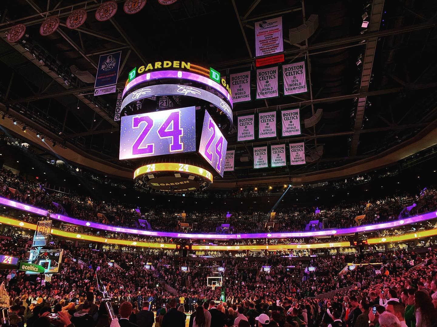 A MOMENT FOR MAMBA &ndash; This season seems like yesterday but also so long ago. Here&rsquo;s vibe from @tdgarden as we honored the life of Kobe Bryant at our first home game after he passed. Crazy to think that the last game I attended prior to bec