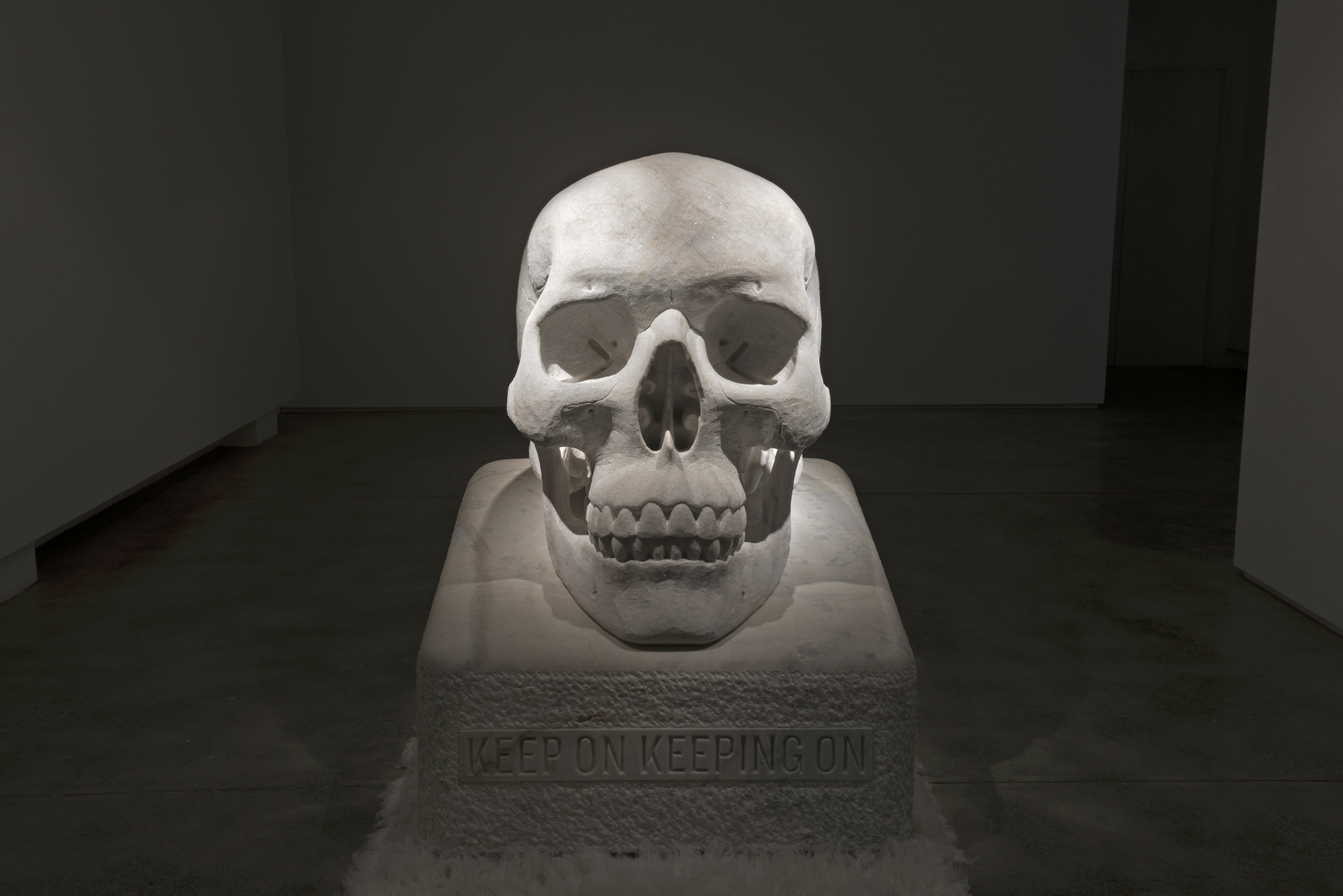Sometimes the Dead are More Alive than the Living 2017 Wombeyan marble, wool rugs and acrylic paint 163 x 120 x 115 cm