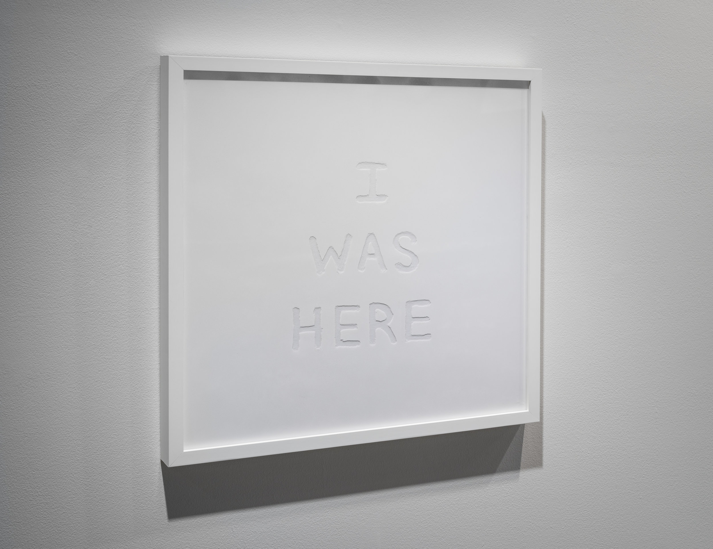 I Was Here 2013 Reverse drawing in marble dust on acrylic 56 x 56 cm (from Dust Hinterglasmalerei)