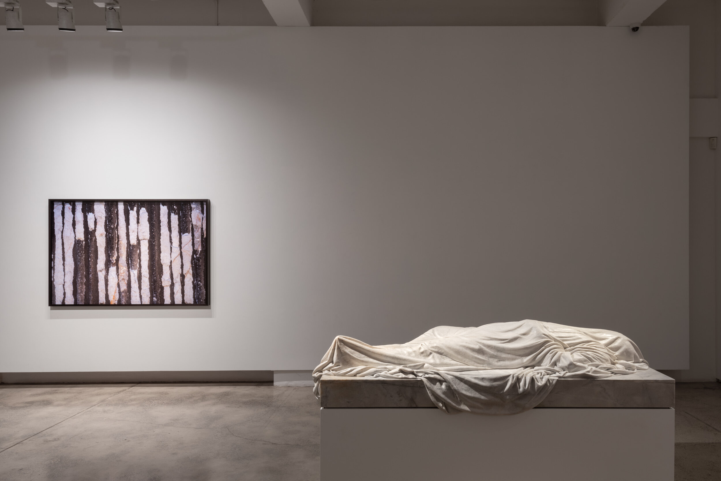  Meet Me Under The Dome, Sullivan+Strumpf, Sydney. 2020  L-R:  The Memory Of Wounds , 2020. Pigment Print On Cotton Rag; 170 X 113 Cm; Edition Of 3 + 2 AP;  The Ghost Of Wombeyan (A History Of Forgetting) , 2020. Wombeyan And Meloccan Jade Green Marb
